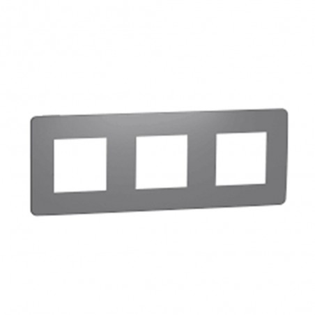 Plaque 3 postes Studio frame gris foncé et noir UNICA