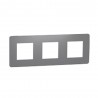 Plaque 3 postes Studio frame gris foncé et noir UNICA