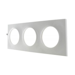 Plaque 3 postes Odace stlye blanc 71mm
