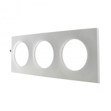 Plaque 3 postes Odace stlye blanc 71mm