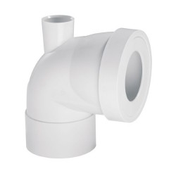 Pipe WC courte coudée femelle D100 avec piquage F D40