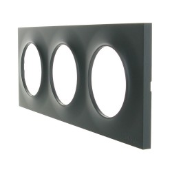 Plaque 3 postes Odace anthracite