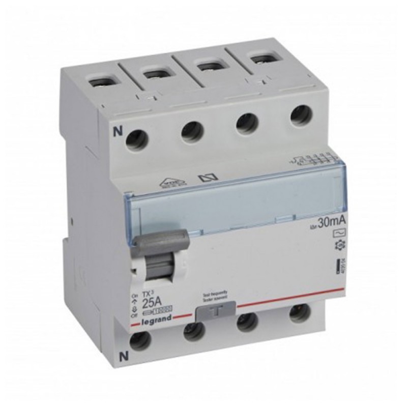 Interrupteur différentiel TX3 type AC 25 A 4P G AC 30MA