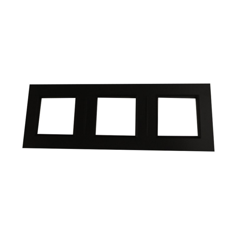 Plaque Bella 43 Noire 2+2+2 modules