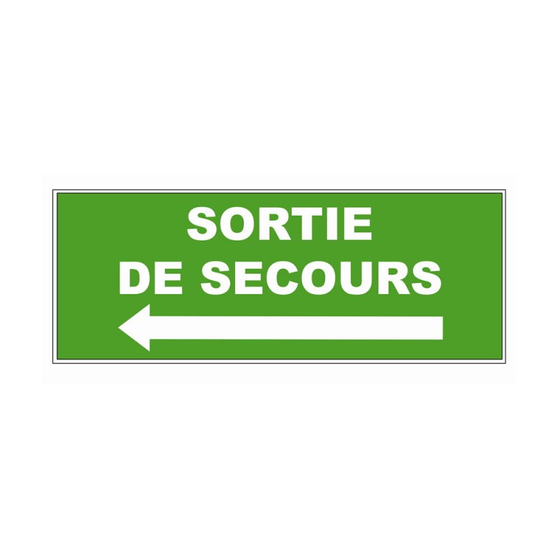 Panneau PVC Sortie secours flèche gauche