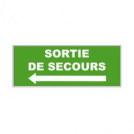 Panneau PVC Sortie secours flèche gauche