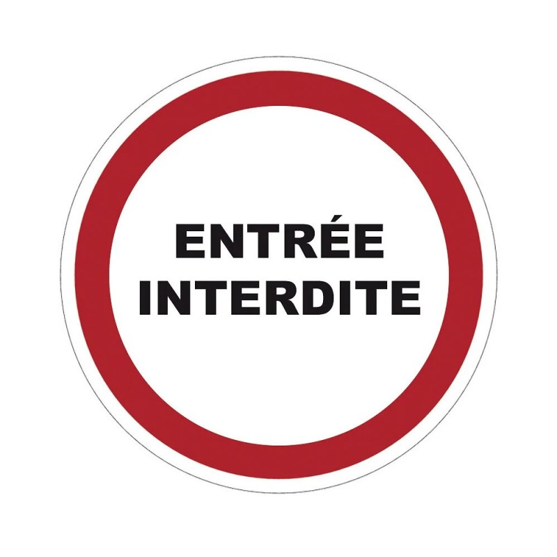 Panneau D280mm PVC : Entree interditebox10