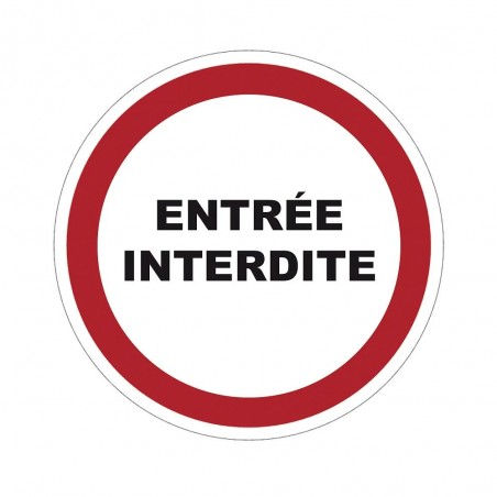 Panneau D280mm PVC : Entree interditebox10