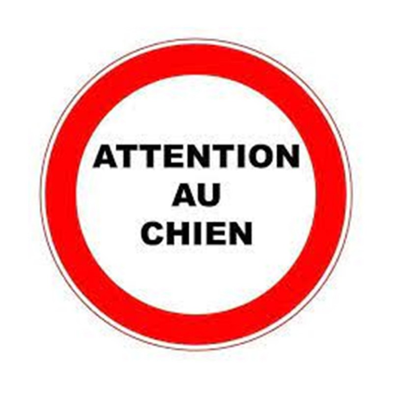 Panneau D280mm PVC : ATTENTION AU CHIEN box10