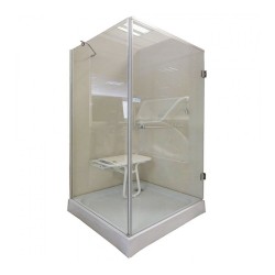 Cabine de douche satin Cléar 90x90x195cmverre 6mm