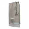 Cabine de douche carrée SLT-JF_90 en alu chrome blanche  90x90x195cm(2 elts -  - meilleure qualité