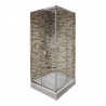 Cabine de douche carrée SLT-JF_80 en alu chrome blanche 80x80x195cm