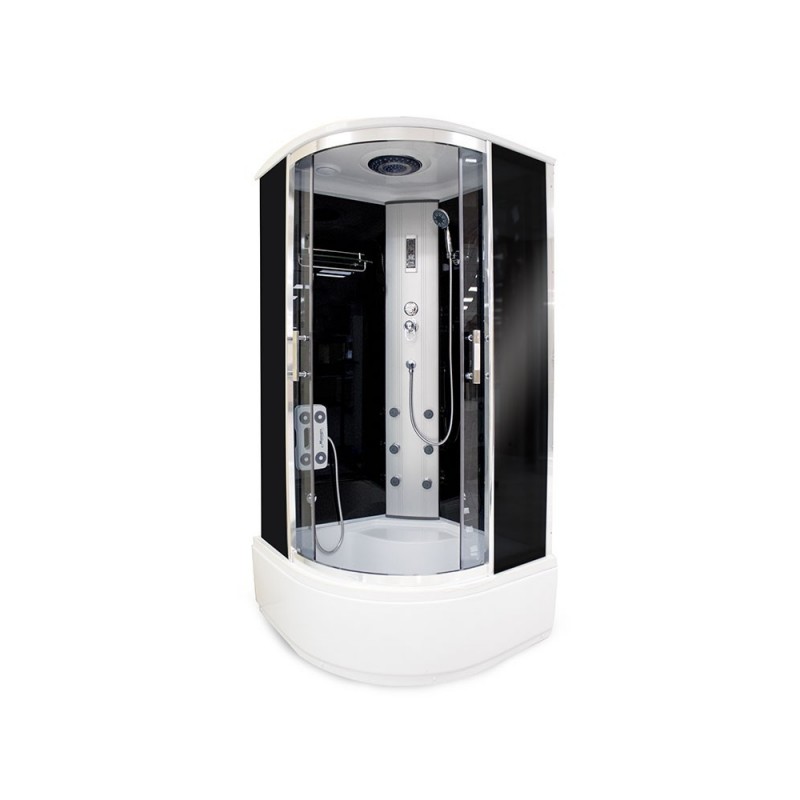 Cabine de douche hydromassante 100x100x220cm chrome verre 5mm -  - meilleure qualité