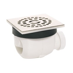 Bonde twisto d90 grille carree inox brosse classic