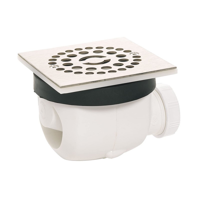 Bonde twisto d90 grille carree inox brosse classic