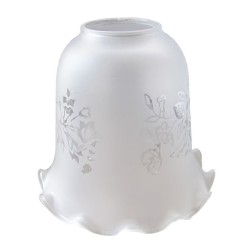Abat-jour Tulipe h112mm d124mm verre satinégrave uv6