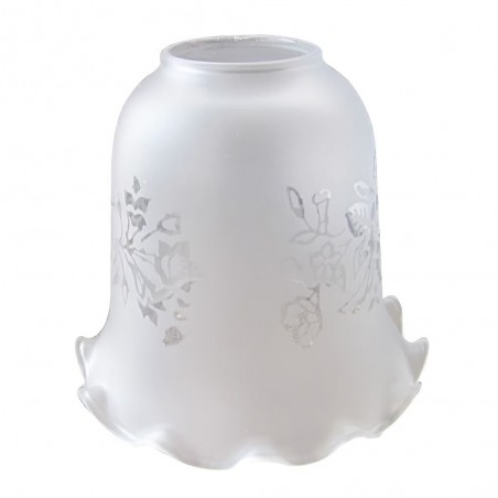 Abat-jour Tulipe h112mm d124mm verre satinégrave uv6