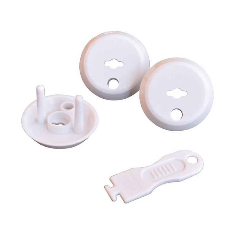 3 cache-prises à broches 4mm avec clé