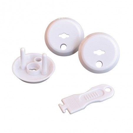 3 cache-prises à broches 4mm avec clé