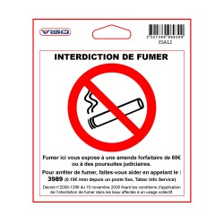 Panneau adhésif interdit de fumer 115x115 box10