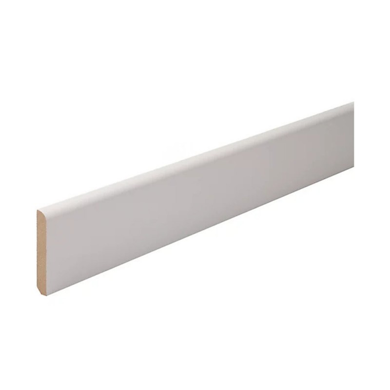 Plinthe Arrondi M.D.F Prépeint Blanc 14X80 2M44 5Lgs