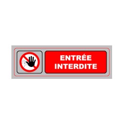 Adhésif ENTRÉE INTERDITE 170x50mm PVC