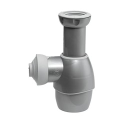 Siphon lavabo évier tout en un gris métal sac