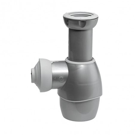 Siphon lavabo évier tout en un gris métal sac