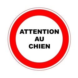 PanneauATTENTION AU CHIEN 180mm PVC adh box5