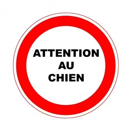 PanneauATTENTION AU CHIEN 180mm PVC adh box5