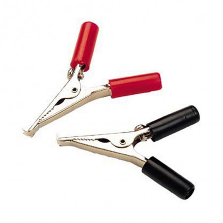 Pinces croco à bec manchons isolés rouge et noir 2 pièces