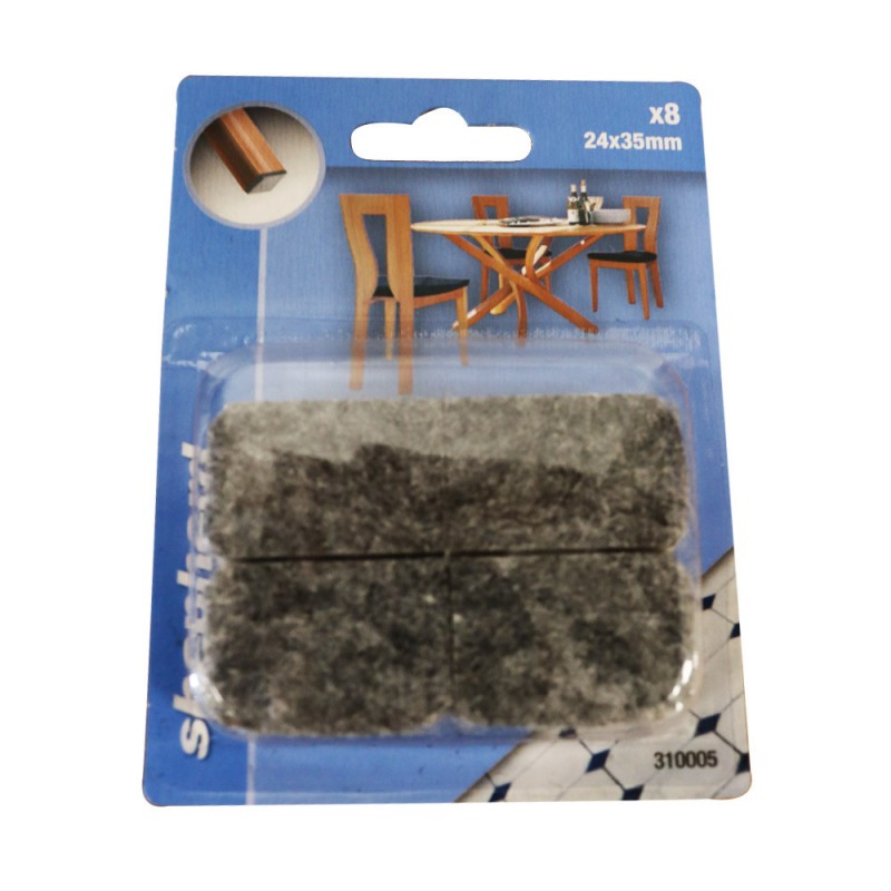 Patin feutre gris 24x35 adhésifs x8box