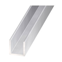 Profilé U 15x15x15x15mm 2Malu anodisé. incoloreuc5
