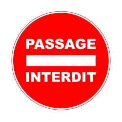 Panneau : PASSAGE INTERDIT 280mm PVC adh box5