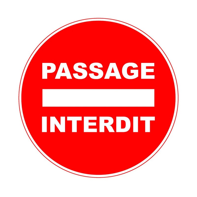 Panneau : PASSAGE INTERDIT 280mm PVC adh box5