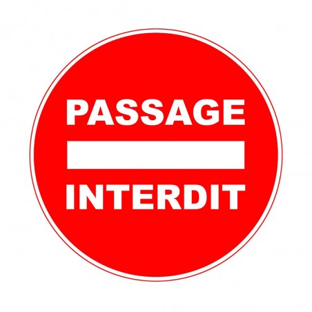 Panneau : PASSAGE INTERDIT 280mm PVC adh box5