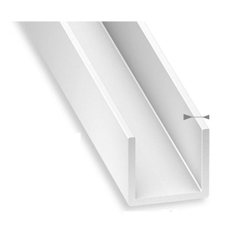 Profil U 10x12x10x1mm 2M PVC blanc uc5