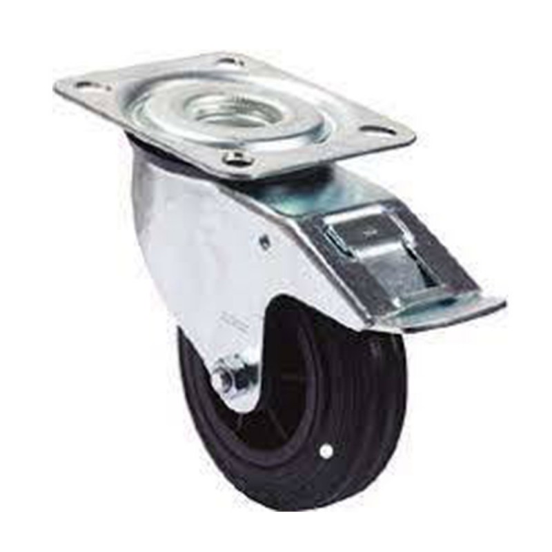 Roulette jumelée D50 35kg platine frein UV6