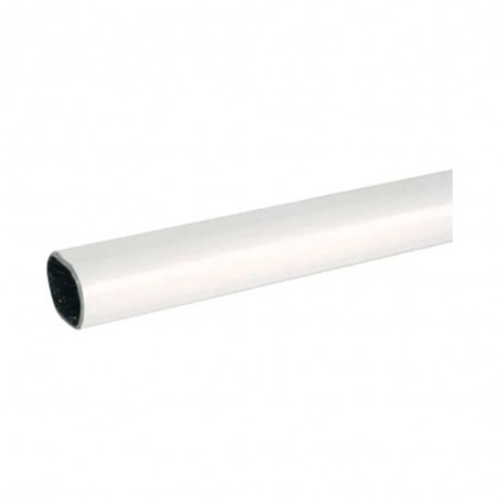Tube ovale 1M acier blanc