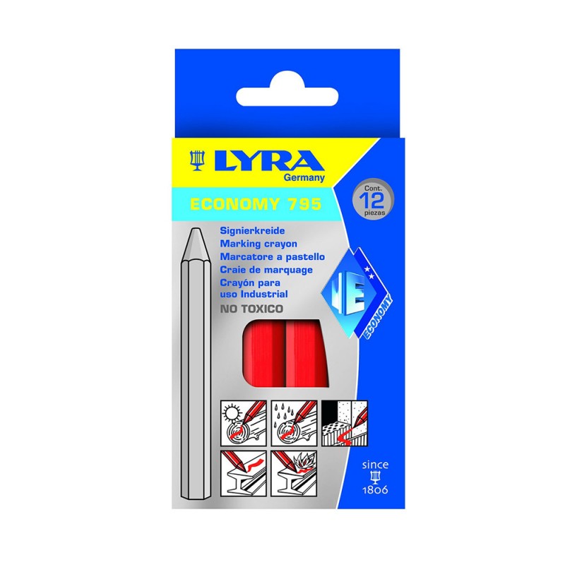 Craie marquage rouge 12pces