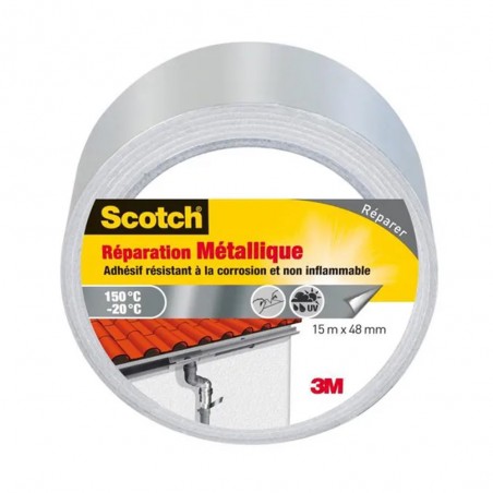 Ruban adhésif pour réparation métallique 15Mx48mm alu Scotch uc6