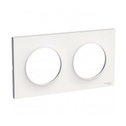 Plaque style blanc 2 postes 71mm ODACE