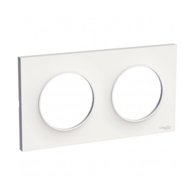 Plaque style blanc 2 postes 71mm ODACE