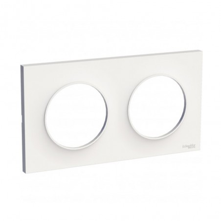 Plaque style blanc 2 postes 71mm ODACE