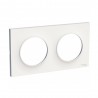 Plaque style blanc 2 postes 71mm ODACE