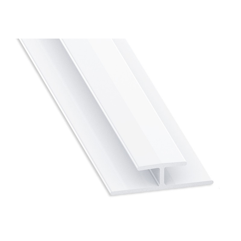 Raccord en H 20mm PVC blanc 1M