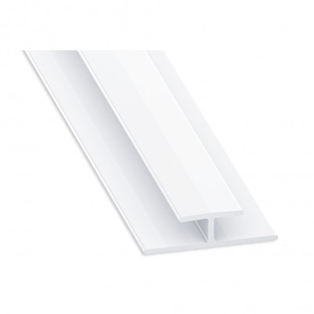 Raccord en H 20mm PVC blanc 1M