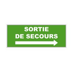 Panneau PVC Sortie de secours flèche droite