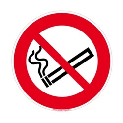 Panneau : INTERDICTION DE FUMER 180mm PVC adh box5