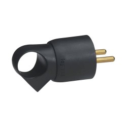 Fiche mâle 2p+t fr anneau noir *